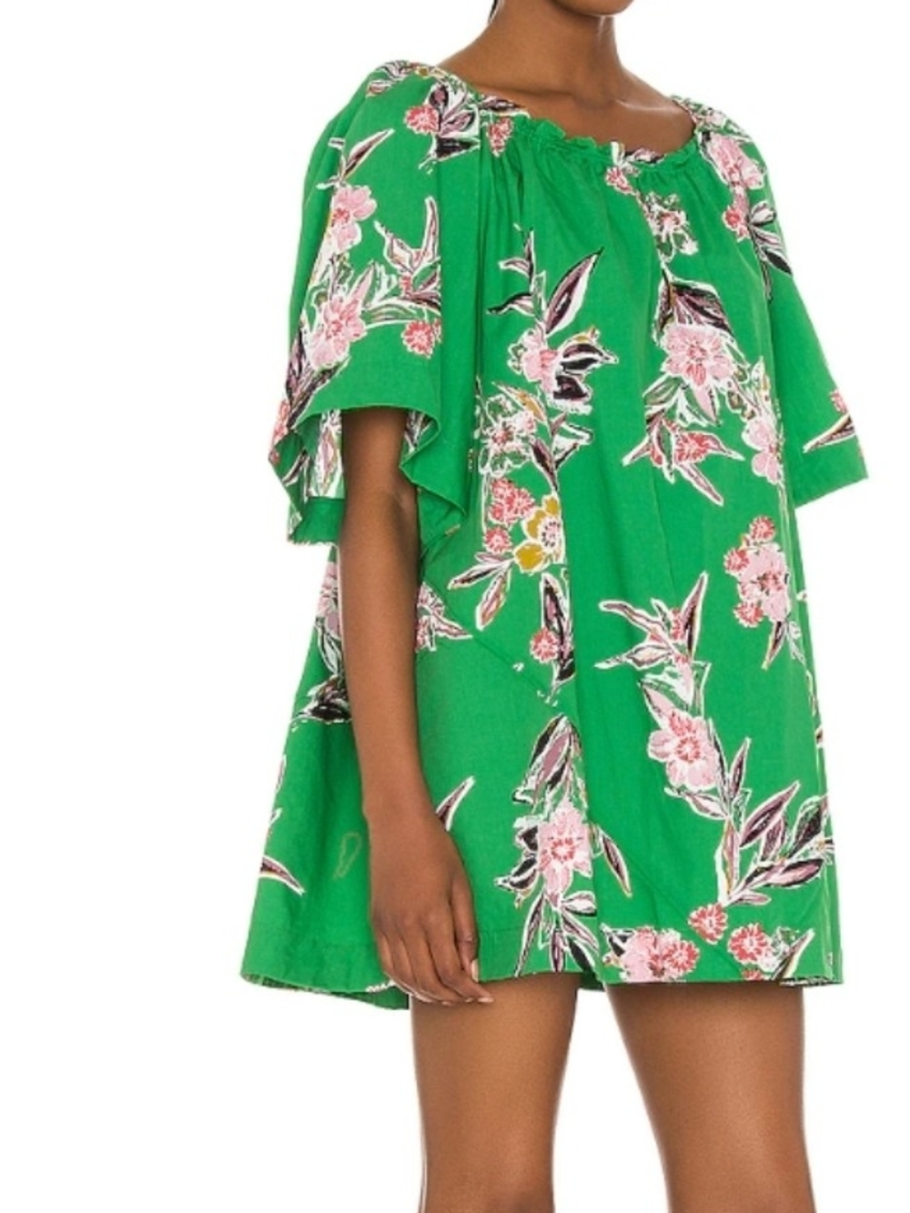 Free People Joie Green Floral Mini Dress